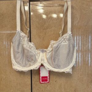 White/Grey Lace Bra 32E